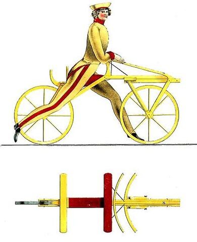 Laufrad von Drais, Zeichnung von 1817